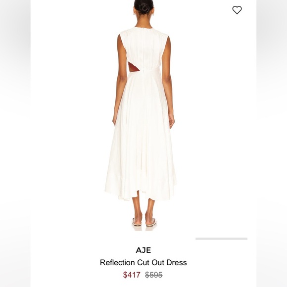 Aje Dress Ivory and Mahogany Asymmetrical Reflection Cut out hi lo Size 10 - Picture 3 of 12